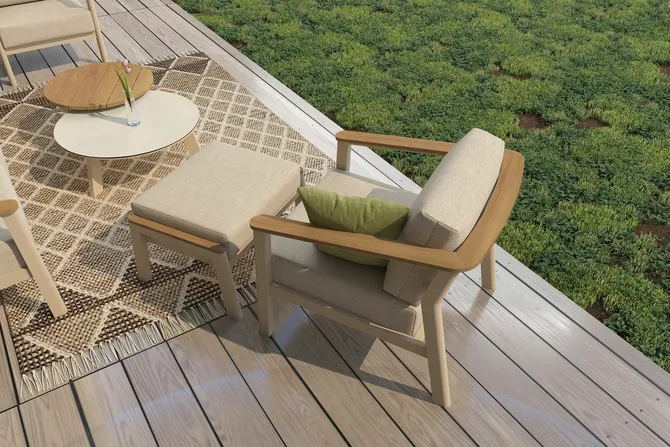 Olivia voetenbank incl. kussen sfeerfoto, 4 Seasons Outdoor, Tuincentrumoutlet.com