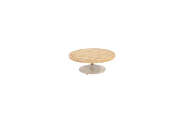 Volta teak salontafel centrale poot latte 80 cm. Ø (H 30), 4 Seasons Outdoor, tuincentrumoutlet