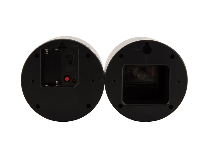 Wall clock Duo Cuckoo chrome plated achterkant, present time, tuincentrumoutlet.com