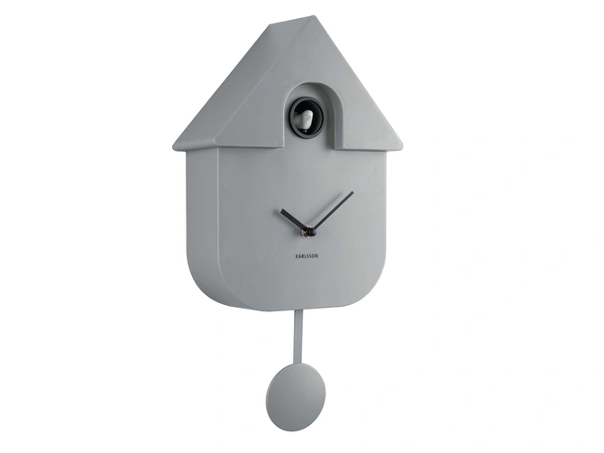 Wall clock Modern Cuckoo ABS mouse grey schuin, present time, tuincentrumoutlet.com