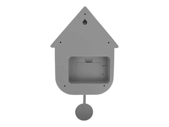 Wall clock Modern Cuckoo ABS mouse grey achterkant, present time, tuincentrumoutlet.com