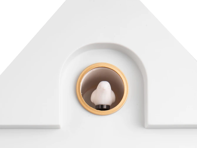 Wall clock Modern Cuckoo ABS white details, present time, tuincentrumoutlet.com