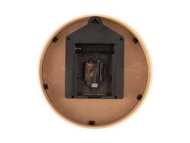 Wall clock Natural Cuckoo birch wood mouse grey achterkant, present time, tuincentrumoutlet.com