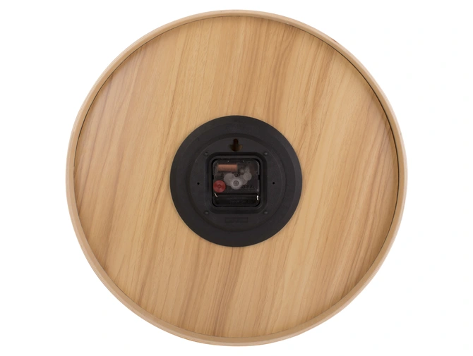 Wall clock Pure wood grain medium black achterkant, present time, tuincentrumoutlet.com