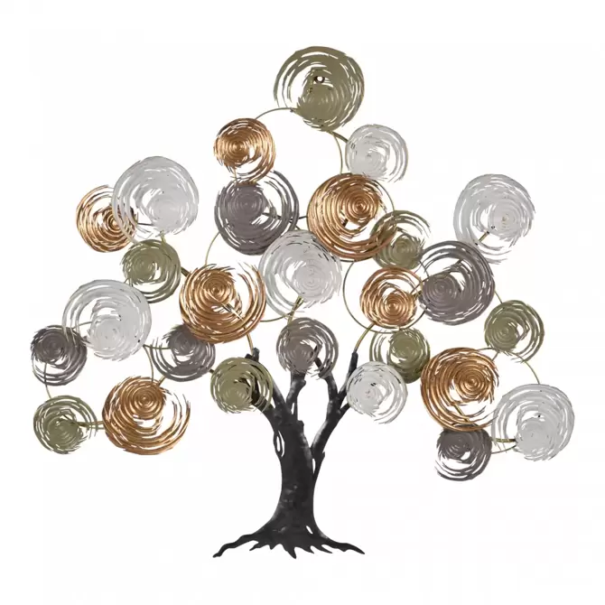 Wanddeco boom goud/wit l119b109cm www.tuincentrumoutlet,com