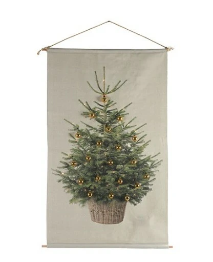 Wanddoek kerstboom m/20kerstballen LED rh Cosy M veelkleurig - tuincentrumoutlet.com