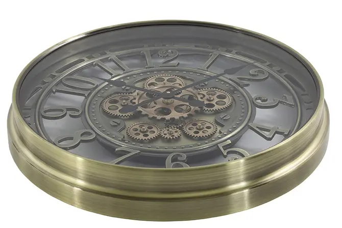 Wandklok norris mtl d50cm bo brons liggend, Decostar, tuincentrumoutlet