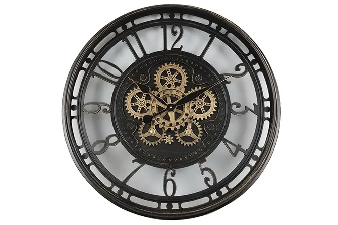 Wandklok ro Norris L zwart, Decostar, tuincentrumoutlet.com