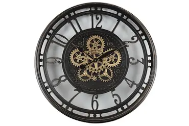 Wandklok ro Norris L zwart, Decostar, tuincentrumoutlet.com