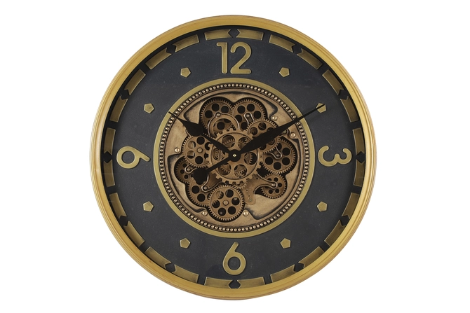 Wandklok ro Dennison S zwart/goud, Countryfield, Tuincentrumoutlet