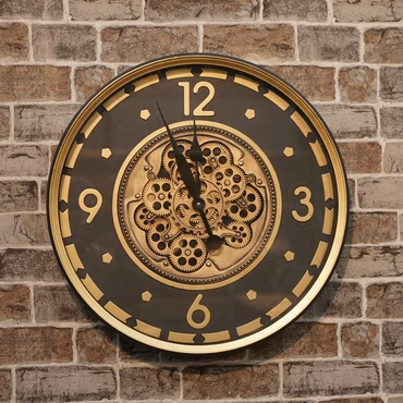 Wandklok ro Dennison S zwart/goud sfeer, Countryfield, Tuincentrumoutlet