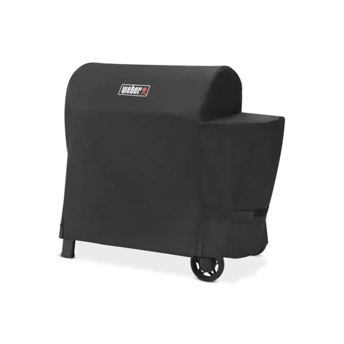 Weber Premium Barbecuehoes Searwood XL 600 Zwart Pellet BBQ Hoes Beschermhoes schuin, Weber, tuincentrumoutlet.com