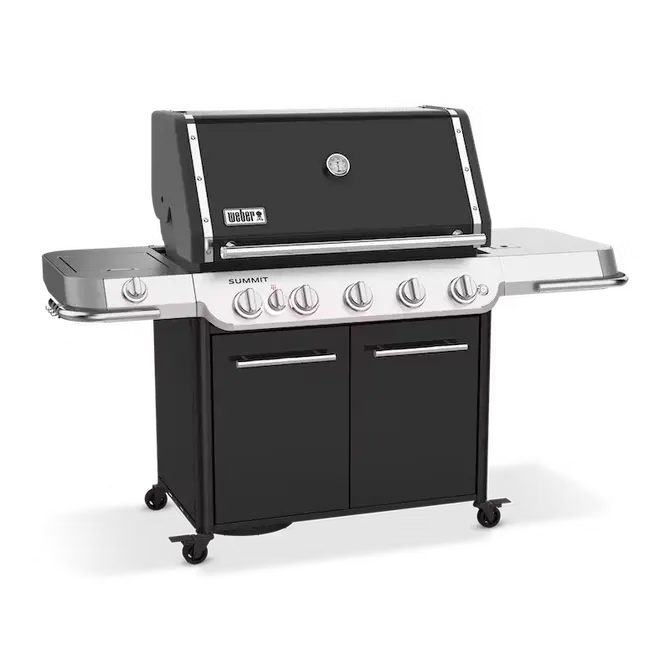 Summit FS38 E-gasbarbecue zijkant, Weber, Tuincentrumoutlet