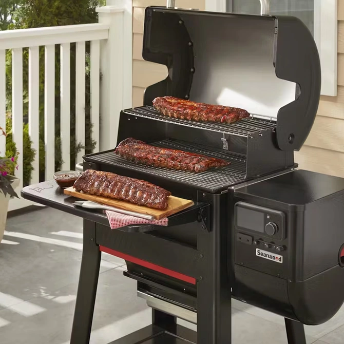 Weber Tafel Searwood 600 Werktafel Voorzijde Zwart Pellet BBQ Front Table Shelf - afbeelding 3