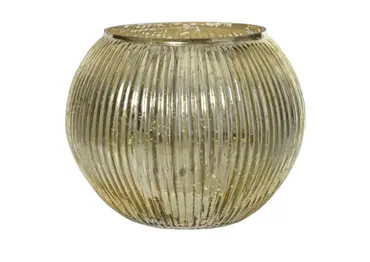 Windlicht glas l23b23h20cm goud, Decoris, tuincentrumoutlet.com