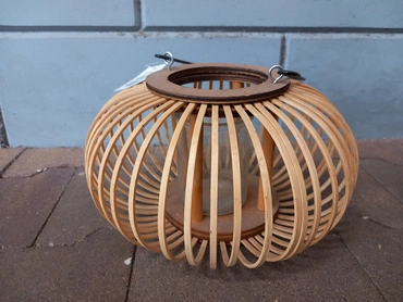 Windlicht Nora nat.mat L25B25H15CM naturel - afbeelding 1