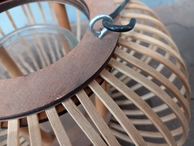 Windlicht Nora nat.mat L25B25H15CM naturel - afbeelding 2