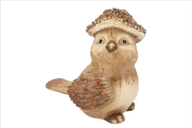 WONDERLAND BROWN BIRD 29X19X30CM, Daan Kromhout, tuincentrumoutlet.com