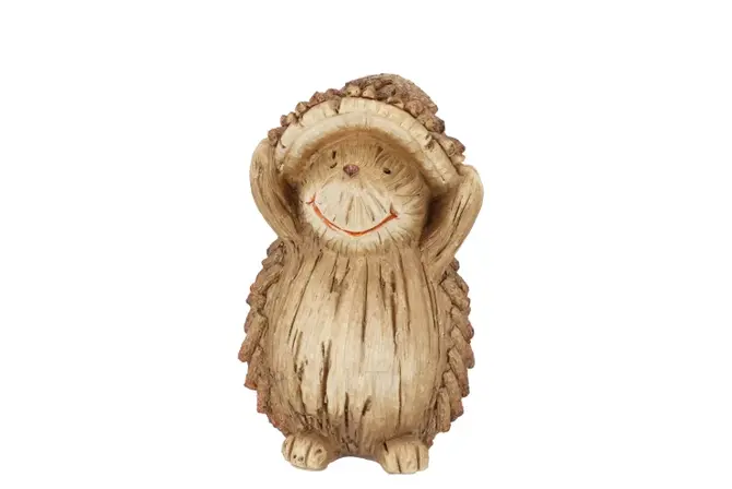 WONDERLAND BROWN HEDGEHOG HAPPY 12X12X20CM, Daan Kromhout, tuincentrumoutlet.com