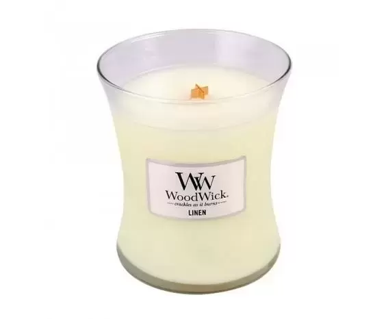 WoodWick Linen Medium Candle