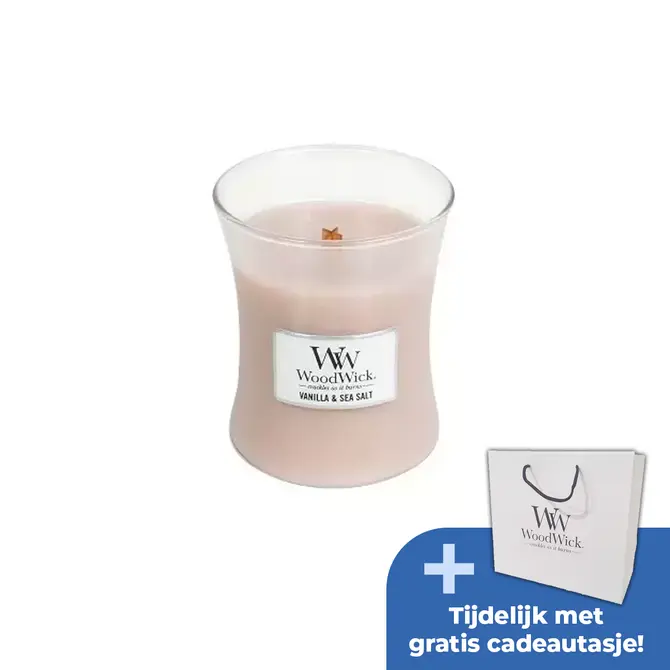 WoodWick Vanilla & Sea Salt Medium Candle - afbeelding 1