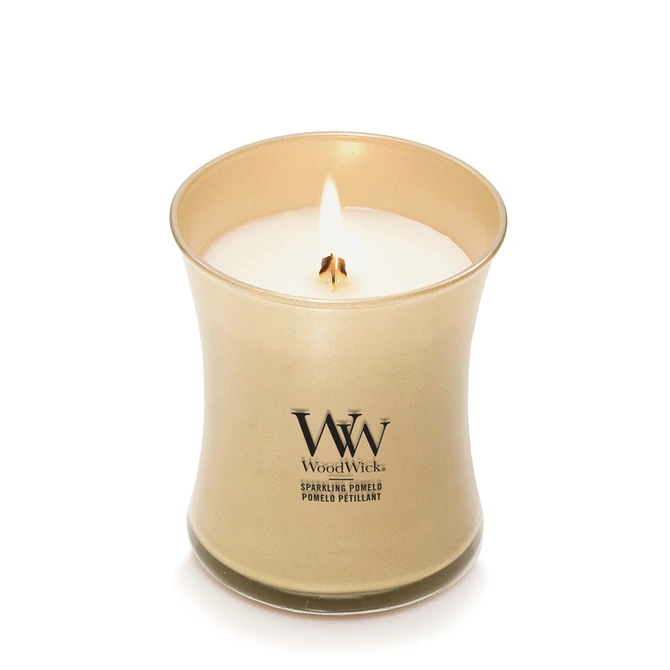 WW Sparkling Pomelo Medium Candle - Champagne brandend, Woodwick, tuincentrumoutlet.com