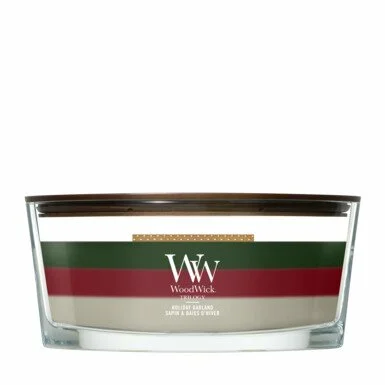 WW Trilogy Holiday Garland Ellipse Candle, woodwick, tuincentrumoutlet.com