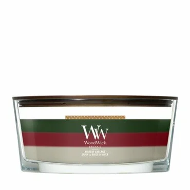 WW Trilogy Holiday Garland Ellipse Candle, woodwick, tuincentrumoutlet.com