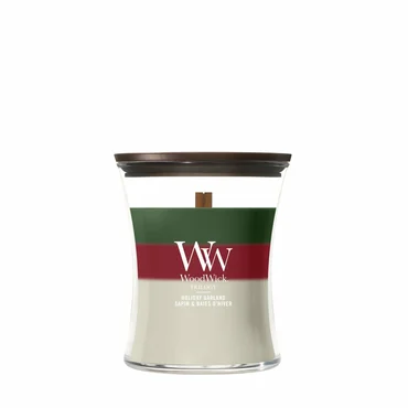 WW Trilogy Holiday Garland Medium Candle, Woodwick, Tuincenturmoutlet.com