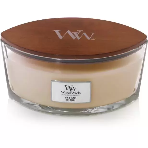 Woodwick White Honey Ellipse Candle www.tuincentrumoutlet.com