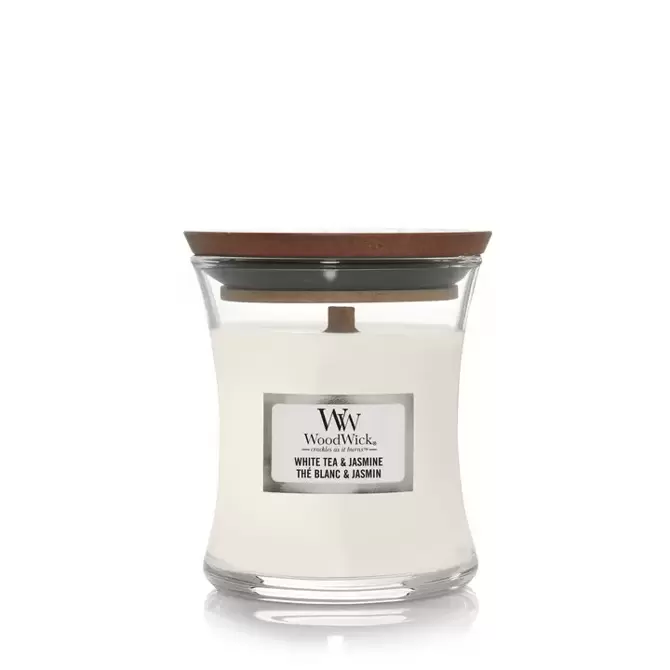 WW White Tea & Jasmine Medium Candle, WoodWick, www.tuincentrumoutlet.com