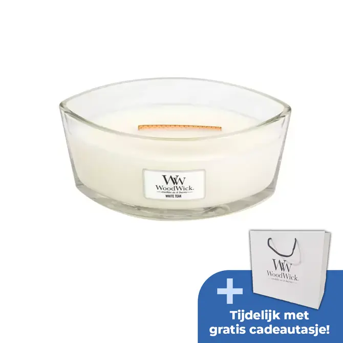 WW White Teak Ellipse Candle - afbeelding 1