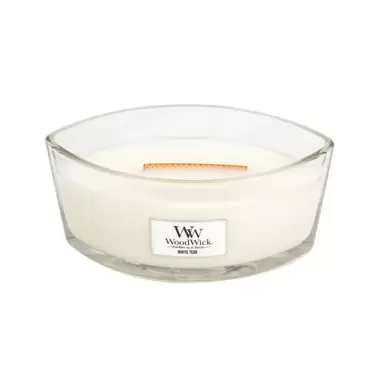 WW White Teak Ellipse Candle, WoodWick, www.tuincentrumoutlet.com