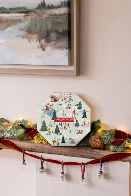 YC Apres Ski Collection Advent Calender Wreath sfeerfoto, Yankee Candle, tuincentrumoutlet.com