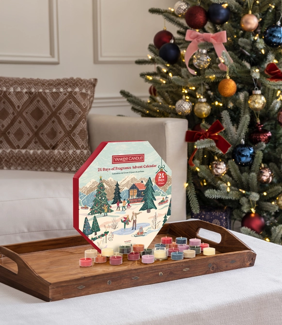 YC Apres Ski Collection Advent Calender Wreath sfeerbeeld, Yankee Candle, tuincentrumoutlet.com