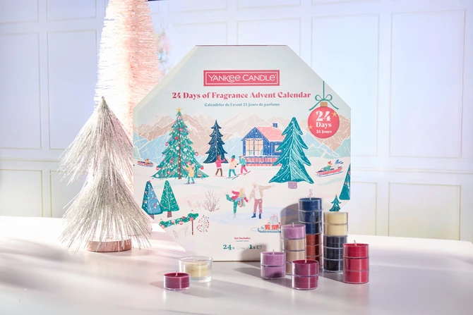 YC Apres Ski Collection Advent Calender Wreath sfeer, Yankee Candle, tuincentrumoutlet.com