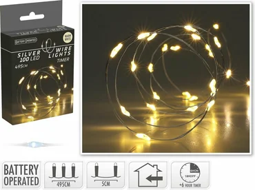 ZILVERDRAAD VERLICHTING 100 LED, koopman, tuincentrumoutlet.com