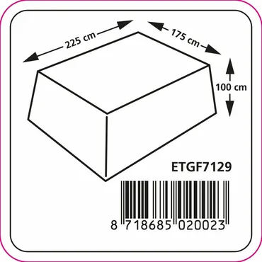 Zitgroephoes ca 225x175x100cm grijs afmetingen, Eurotrail, tuincentrumoutlet