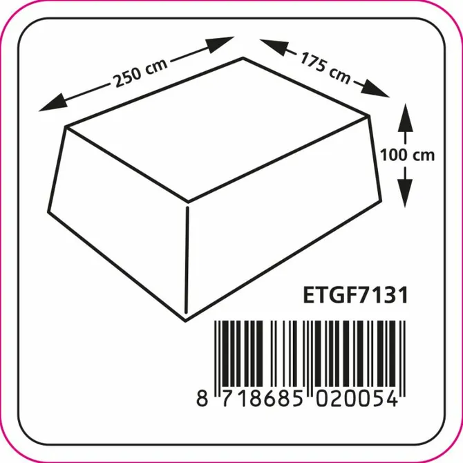 Zitgroephoes ca 250x175x100cm grijs afmetingen, Eurotrail, tuincentrumoutlet