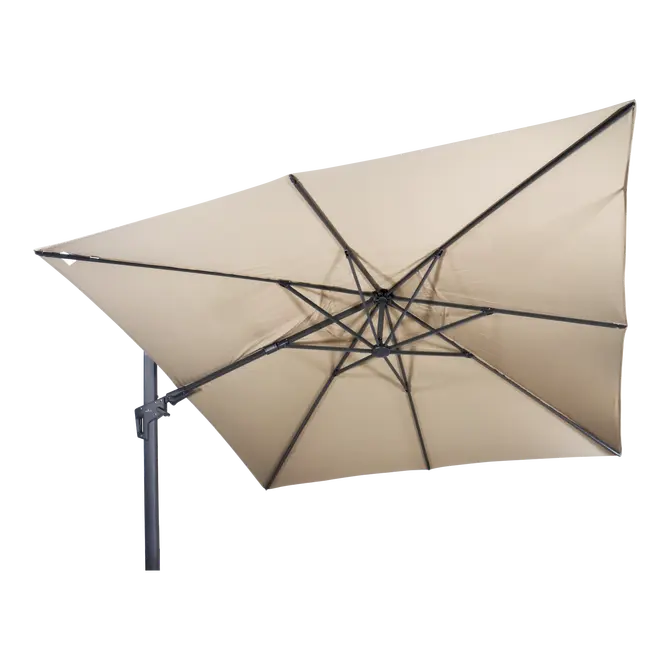 Zweefparasol VirgoFlex ecru 3x3mtr detail doek, Lesli Living, tuincentrumoutlet.com