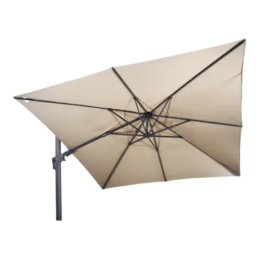 Zweefparasol VirgoFlex ecru 3x3mtr detail doek, Lesli Living, tuincentrumoutlet.com