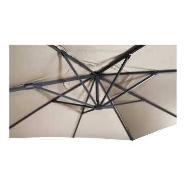 Zweefparasol VirgoFlex ecru 3x3mtr detail parasoldoek, Lesli Living, tuincentrumoutlet.com